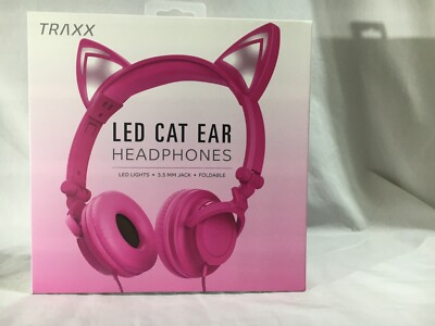 Traxx Cat Ear LED Headphones - Pink - BRAND NEW SEALED-image