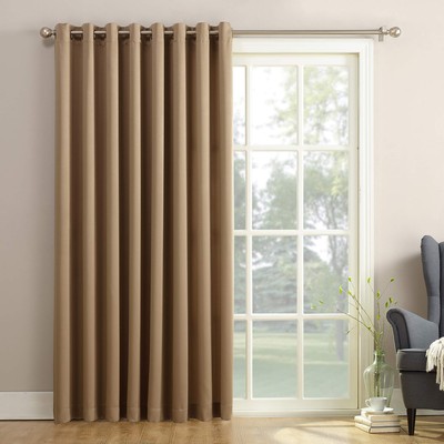 Sun Zero Barrow Energy Efficient Grommet Sliding Patio Door Curtain Panel, 100