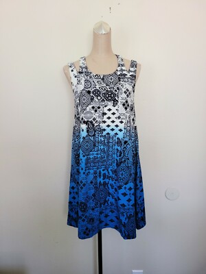 Derek Heart Blue Dip Mini Dress Size Large-image