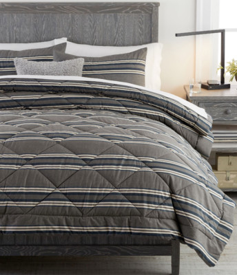 NEW  Pottery Barn Teen Dorm Eton Stripe Std. SHAM (only) Black Grey 26