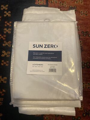 sun zero blackout curtains white 50x63 Set of 3-image