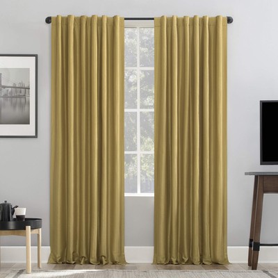 Greyson Faux Dupioni Silk Thermal Extreme Total Blackout Back Tab Curtain Pan...-image
