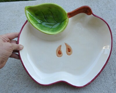  Boston Warehouse Large Apple 1 piece Chip & Dip Salsa Dish Platter 13 1/2