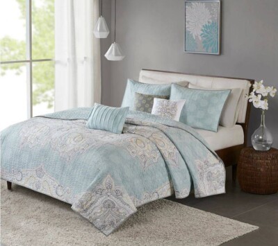 NIP Madison Park Lucinda 6 Piece Reversibe Cotton Quilt Set-image