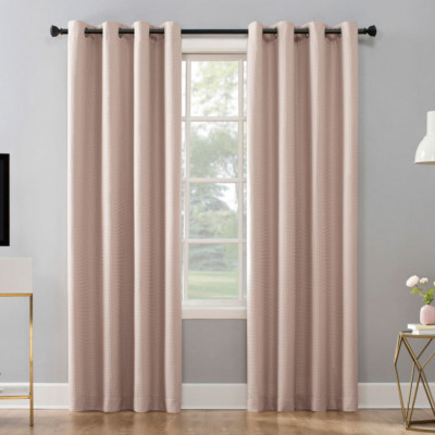 2 Sun Zero Strasser BLUSH Energy Saving Blackout Grommet-Top Curtains 52
