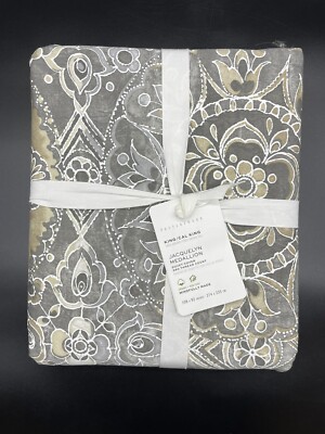 POTTERY BARN JACQUELYN KING / CAL KING DUVET W/ 2 STANDARD SHAMS NEW W TAGS GRAY-image