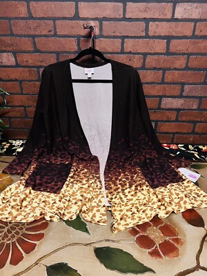 LuLaRoe Caroline Size Large Dipped Leopard Cheetah Animal Print 🦄 NWT-image