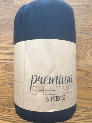 ienjoy Premium 6 Piece Sheet Set - California King - Black-image
