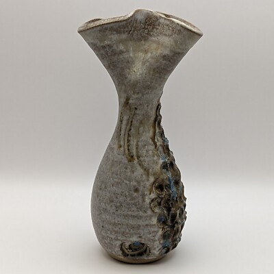 Dunquin Dún Chaoin Studio Pottery Stoneware Fish Shaped Bud Vase, Signed-image