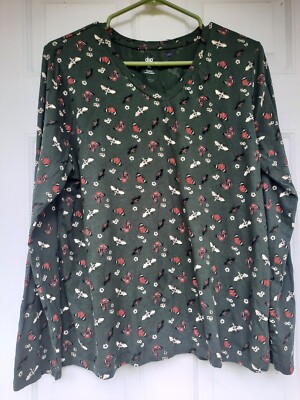 Dip top small butterfly print green sz L-image