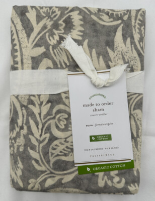 Pottery Barn Alessandra Organic Percale Sham Euro Gray-image