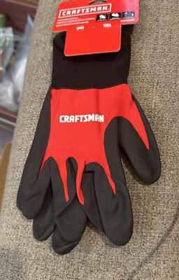 1 Pair Craftsman Multipurpose Nitrile Dipped Palm Unisex Nylon Gloves, Large(122-image