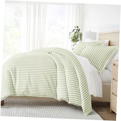  Twin Duvet Cover for Twin (Sage) - Experience Twin/Twin XL Rugged Stripes Sage-image