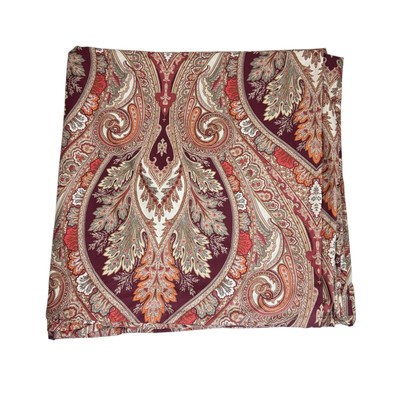 Pottery Barn Anton Paisley Queen Duvet Cotton Plum Red -image