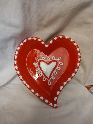 Ceramic Heart Shaped Trinket Dish Studio 33 Very Small Chip At Point Of Heart 6