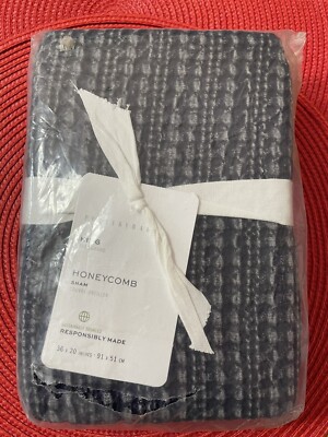 Pottery Barn Honeycomb Cotton King Sham Smoking Midnight. New In Package-image