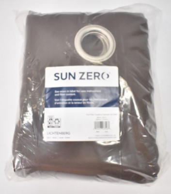 Sun Zero Blackout Curtain Single Panel Grommet Lichtenberg Brown 100
