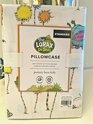 Pottery Barn pillowcase Dr Seuss Holiday party gift kid Gift LORAX school Disney-image