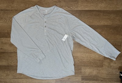 NEW NWT Dips Long Sleeve Soft Knit Gray Shirt Button Neckline Cotton Blend XL-image