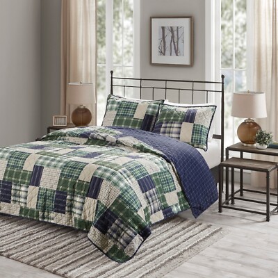Madison Park Timber 3 Piece Reversible Printed Quilt Set-image