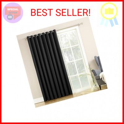 Sun Zero Barrow Energy Efficient Grommet Sliding Patio Door Curtain Panel, 100