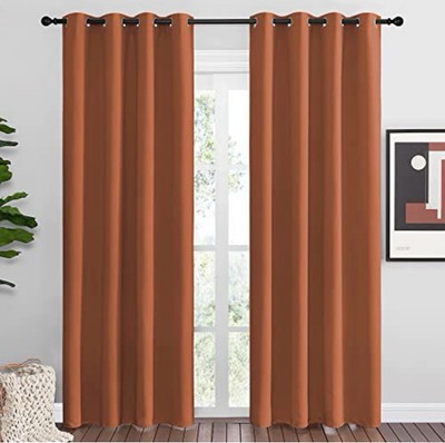 Nicetown Blackout Curtains Burnt Orange 55x86 inches Long Pair 2 Panels Fall NEW-image