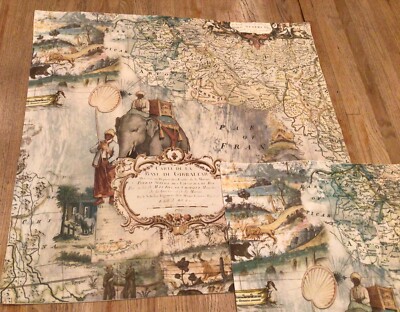 Rare 2 Pottery Barn World Carte de la Baye de Gibraltar Map Euro Pillow Shams-image