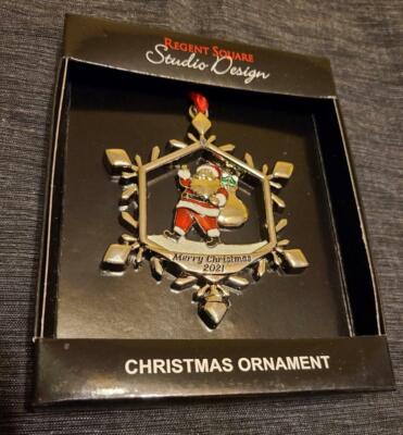 Regent Square Studio Design Santa Snowflake Merry Christmas Ornament 2021  BNIP-image