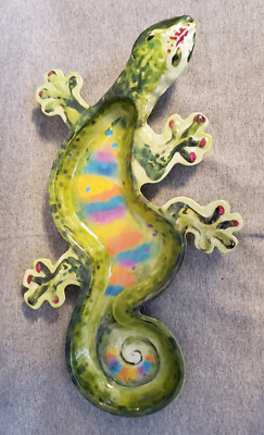 Pier 1 Imports GECKO Melamine Platter Chip and Dip Tray Green Rainbow NEW-image