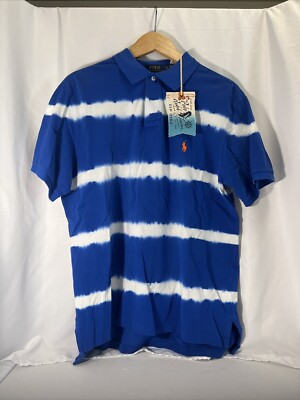 POLO RALPH LAUREN Polo Shirt Mens XL NWT Dip Dyed-image