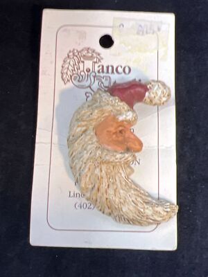 Janco Studio Moon Shaped Resin Christmas Santa Brooch (3862)-image