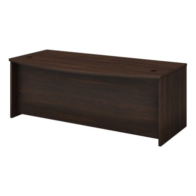 Studio C 72W x 36D Bow Front Desk in Black Walnut - Engineered Wood-image