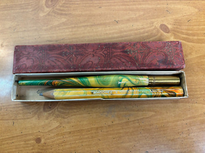 American Pencil Co 'The Twins' Large Sharpened Pencil & Dip Pen No Nibs with Box-image