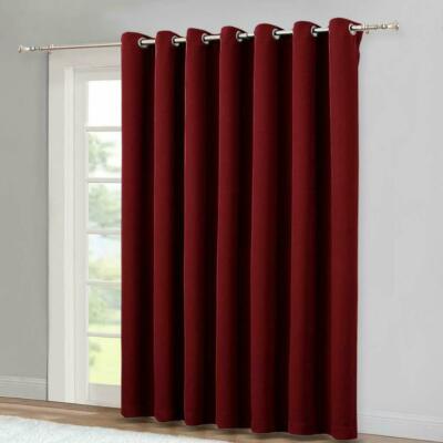 Window Blinds Light Filtering Curtain Patio Glass Slide Door Burgundy Red 100x84-image