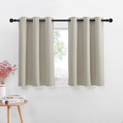 Blackout Curtain Valances For Kitchen Basement Window Vlances Privacy Decorative-image