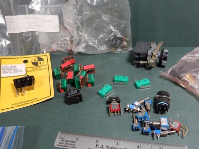 Large Lot of Toggle, Rocker, Micro, and Dip Switches Most NOS-image