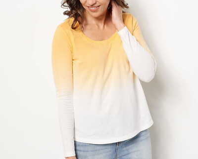 Candace Cameron Bure The Ocean Dipped Long-Sleeve Tee Apricot XL A473684-image