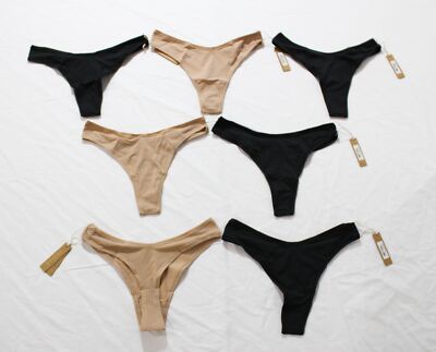 Skims Women's 7 Piece Dipped Front Thong Underwear Pack TS8 Multicolor Large NWT-image