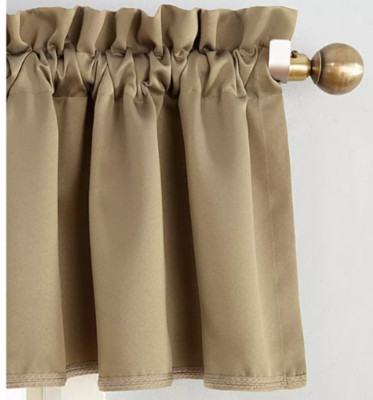 Sun Zero Emory Rod Pocket Tailored Valance Taupe 18 x 54in-image