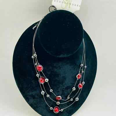 Studio Work Cat Eye Fashion RED Necklace NEW-image