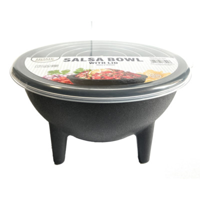 Large Salsa Bowl with Lid (45oz), Microwave, Freezer & Dishwasher Safe, BPA Free-image