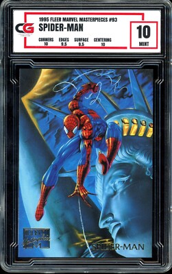 1995 Marvel Masterpieces #93 RARE SET FULL ART ~ Spider-Man ~ GRADED CG 10-image
