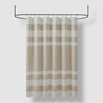 Madison Park Beige Spa Waffle 3M-Scotchgard Shower Curtain Size 72