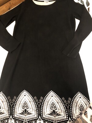 Lularoe Womens Dress Black White Dip Ornate Aztec 2XL 20/22 XXL 2X Unicorn 🦄-image