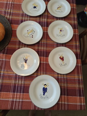 Pottery Barn Reindeer salad plates 8.5