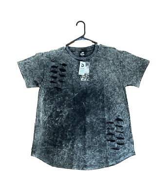 Mens Dash Premium Quality Dip Dye Random Razor Ripping Shirt Acid Black Size XL-image
