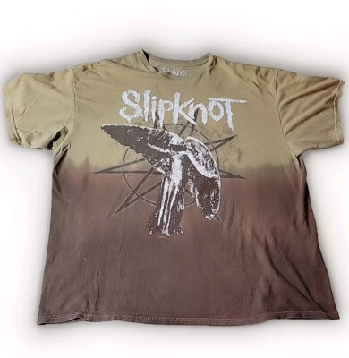 Vtg Slipknot Angel Dip DyeHeavy Band T-Shirt Size XL Original Thrashed Grunge-image