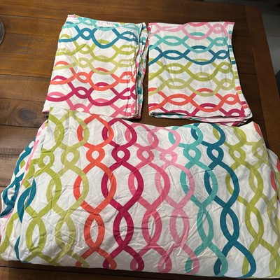 Pottery Barn Kids Vibrant Palm Beach Duvet Cover Full Queen Set -image