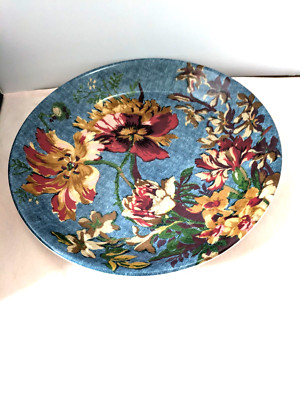 Pottery Barn 8-1/2” Salad Plates – Meadow (4) Bold Floral Pattern Mint in Box-image