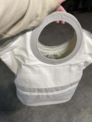 Pottery Barn Kids Cloth Fabric Laundry Basket With Handle-image